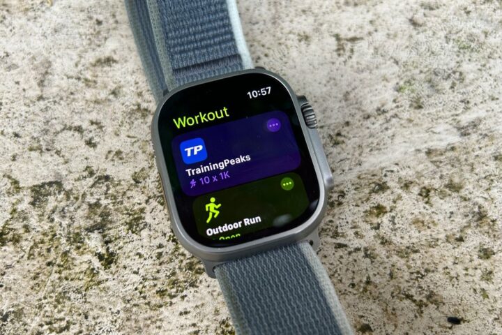 Apple Watch Ultra 2 showing TrainingPeaks integration